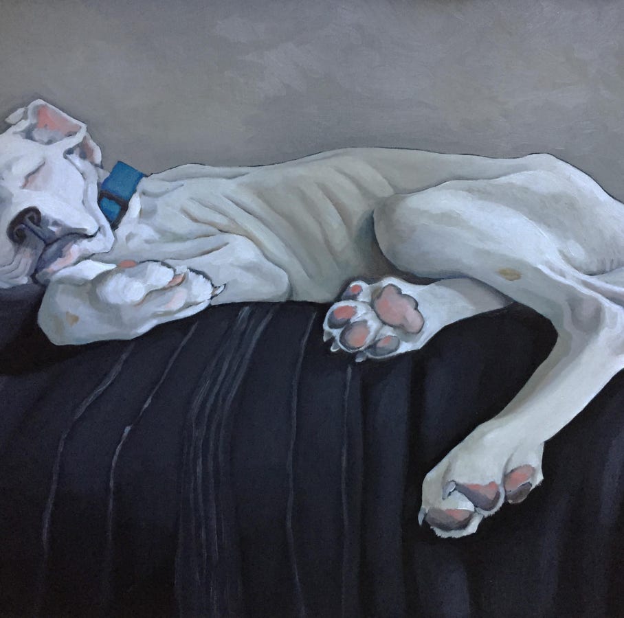 oil painting puppy painting